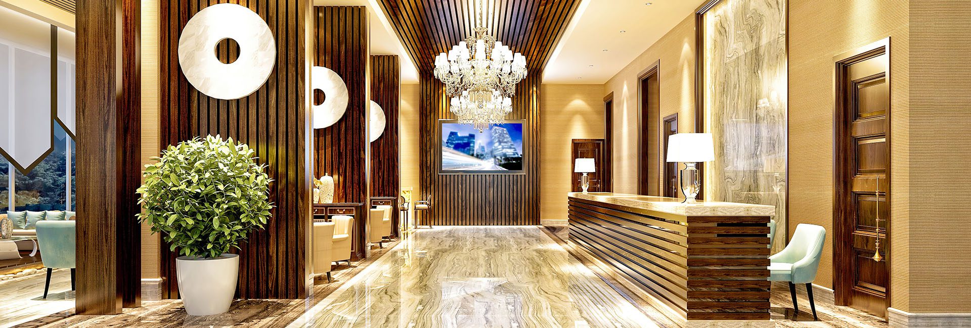 3d render of hotel reception