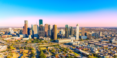 Houston Skyline birds eye view